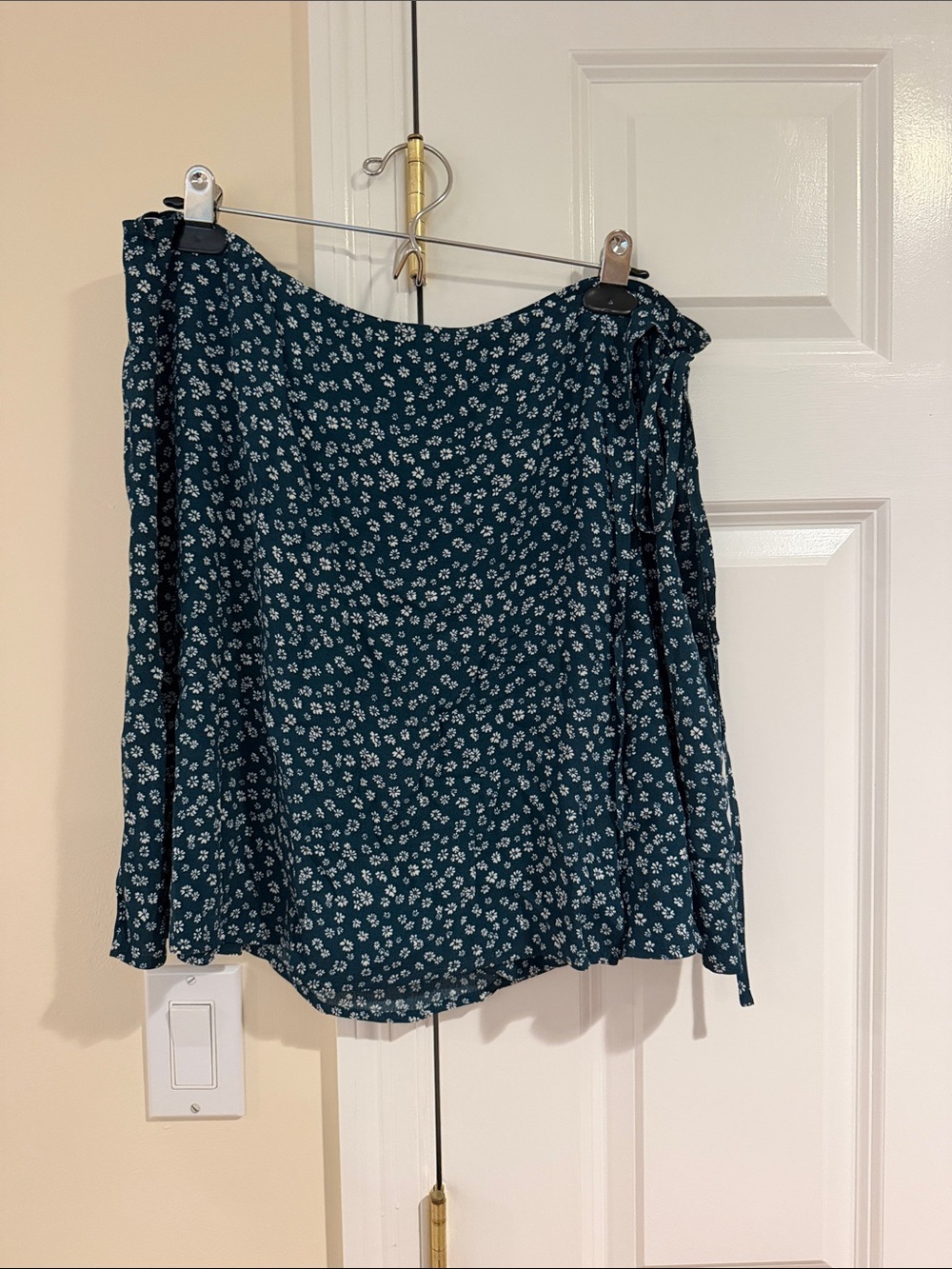 Women's Teal Floral Wrap Skirt